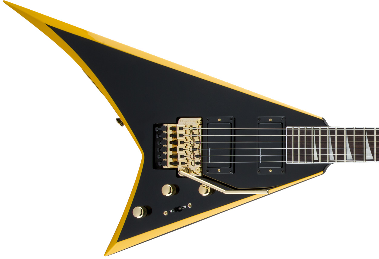 Jackson Rhoads Rrx24 2h Seymour Duncan Fr Lau - Black With Yellow Bevels - Guitare Électrique MÉtal - Variation 2