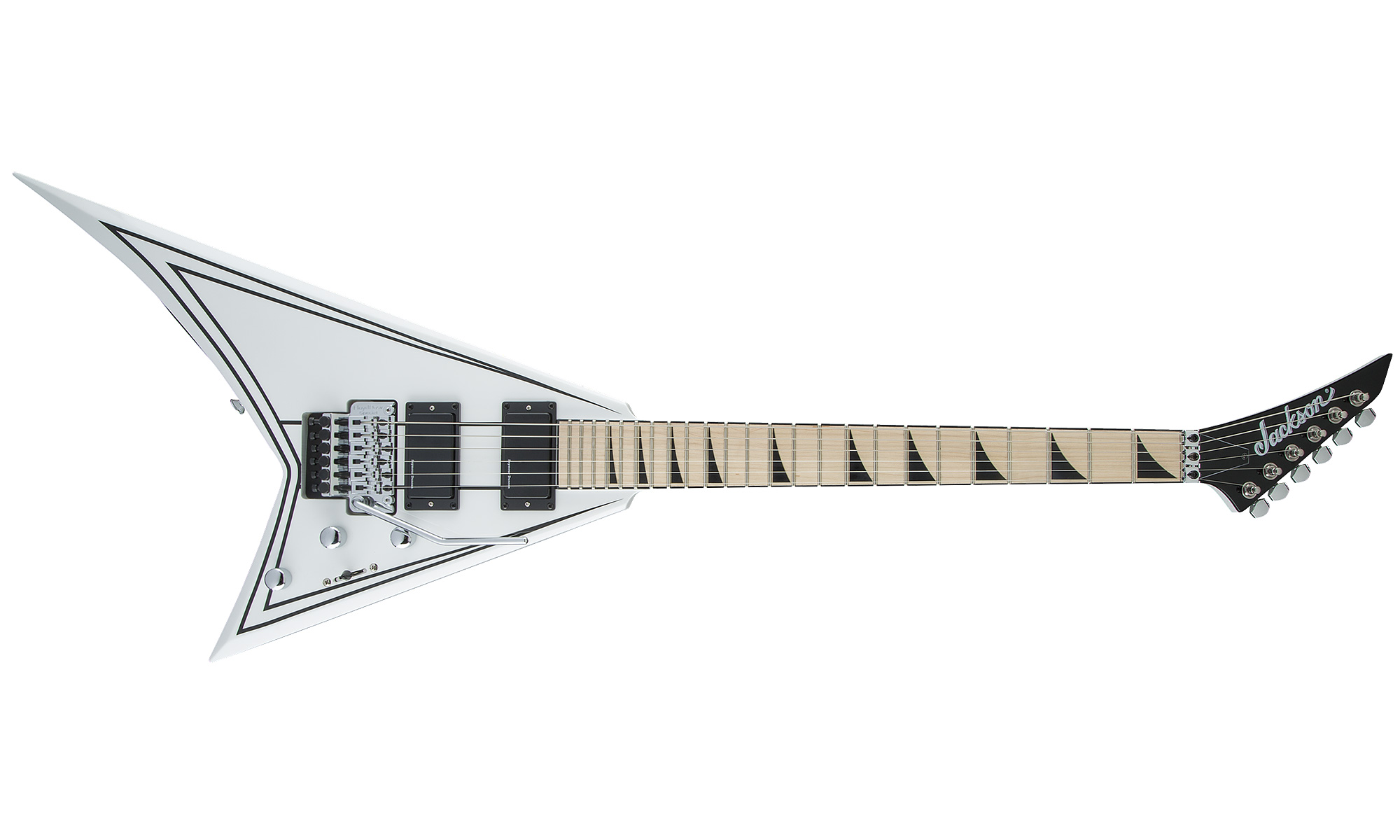 Jackson Rhoads Rrx24m 2h Seymour Duncan Fr Mn - White With Black Pinstripes - Guitare Électrique MÉtal - Variation 1