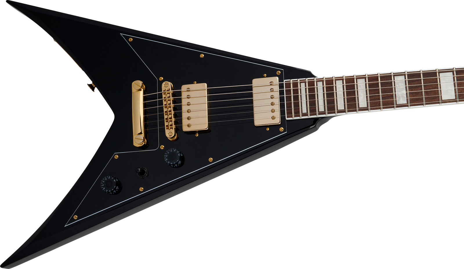 Jackson Scott Ian King V Kvxt X-series Signature 2h Ht Lau - Gloss Black - Guitare Électrique Signature - Variation 2