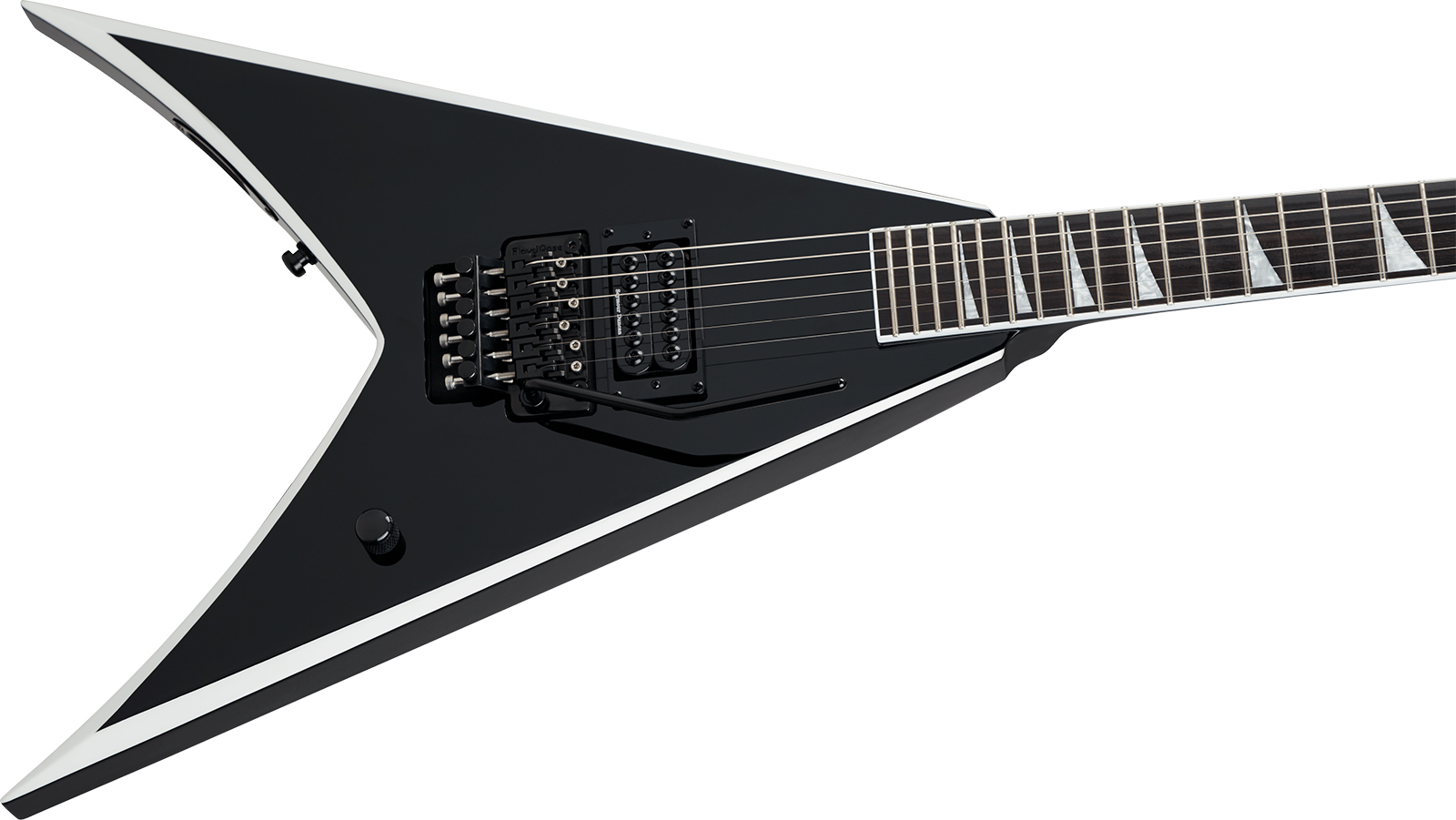 Jackson Wes Borland King V Kv Pro Signature Pro 1h Seymour Duncan Fr Eb - Black W/ White Bevels - Guitare Électrique Signature - Variation 2