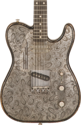Guitare électrique forme tel James trussart SteelTopCaster #21135 - Antique silver paisley