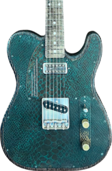 Guitare électrique forme tel James trussart Steeltopcaster #12204 - Rusty Engraved Snake Skin