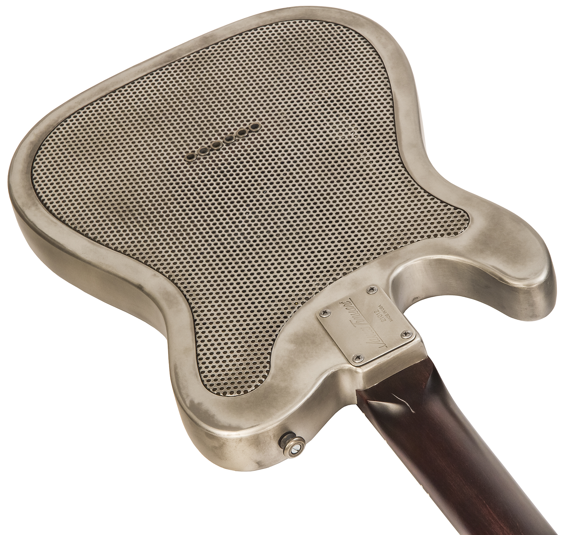 James Trussart Steelcaster Perf.back Sh Rw #21012 - Antique Silver Roses - Guitare Électrique 1/2 Caisse - Variation 2