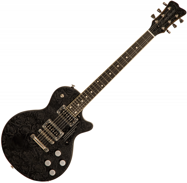 Guitare électrique solid body James trussart SteelDeville #21008 - Black on roses