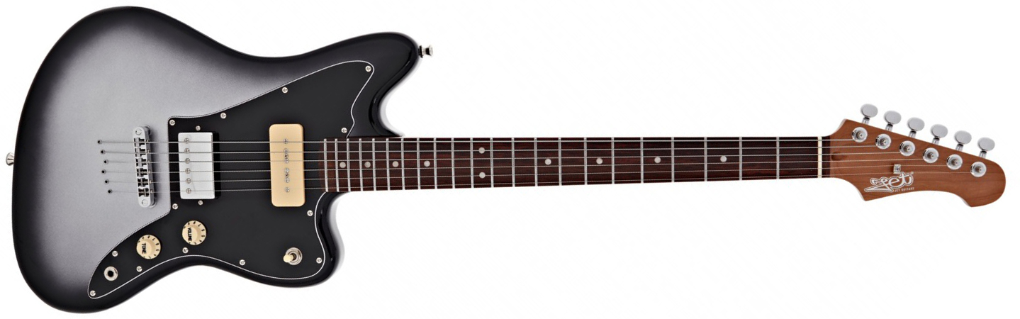 Jet Guitars Jj 350 Baritone Ht H P-90 Rw - Moonburst Lunar Eclipse - Guitare Électrique Baryton - Main picture