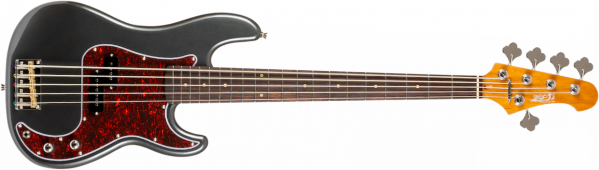 Jet Guitars Jpb305 Crc 5-cordes Rw - Charcoal - Basse Électrique Solid Body - Main picture