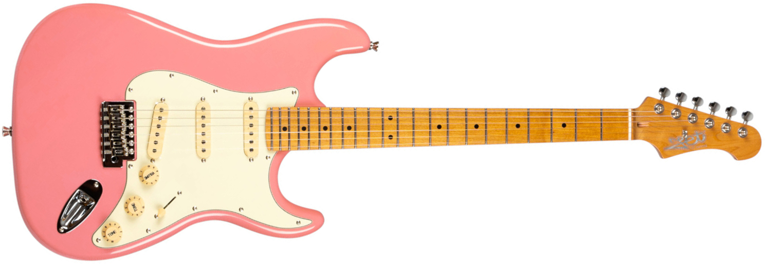 Jet Guitars Js300 Bgd 3s Trem Mn - Burgundy Pink - Guitare Électrique Forme Str - Main picture