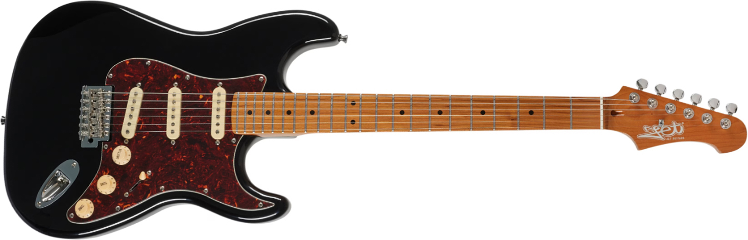 Jet Guitars Js300 Bl 3s Trem Mn - Black - Guitare Électrique Forme Str - Main picture
