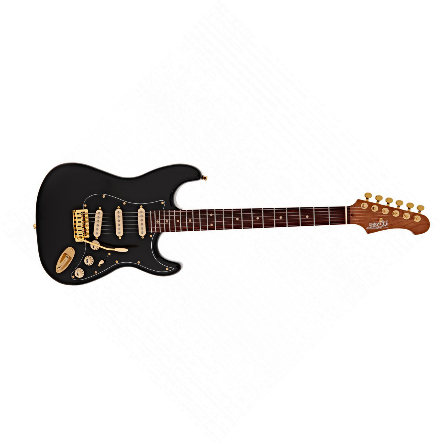 Jet Guitars Js380 Bk G 3s Trem Rw - Black - Guitare Électrique Forme Str - Main picture