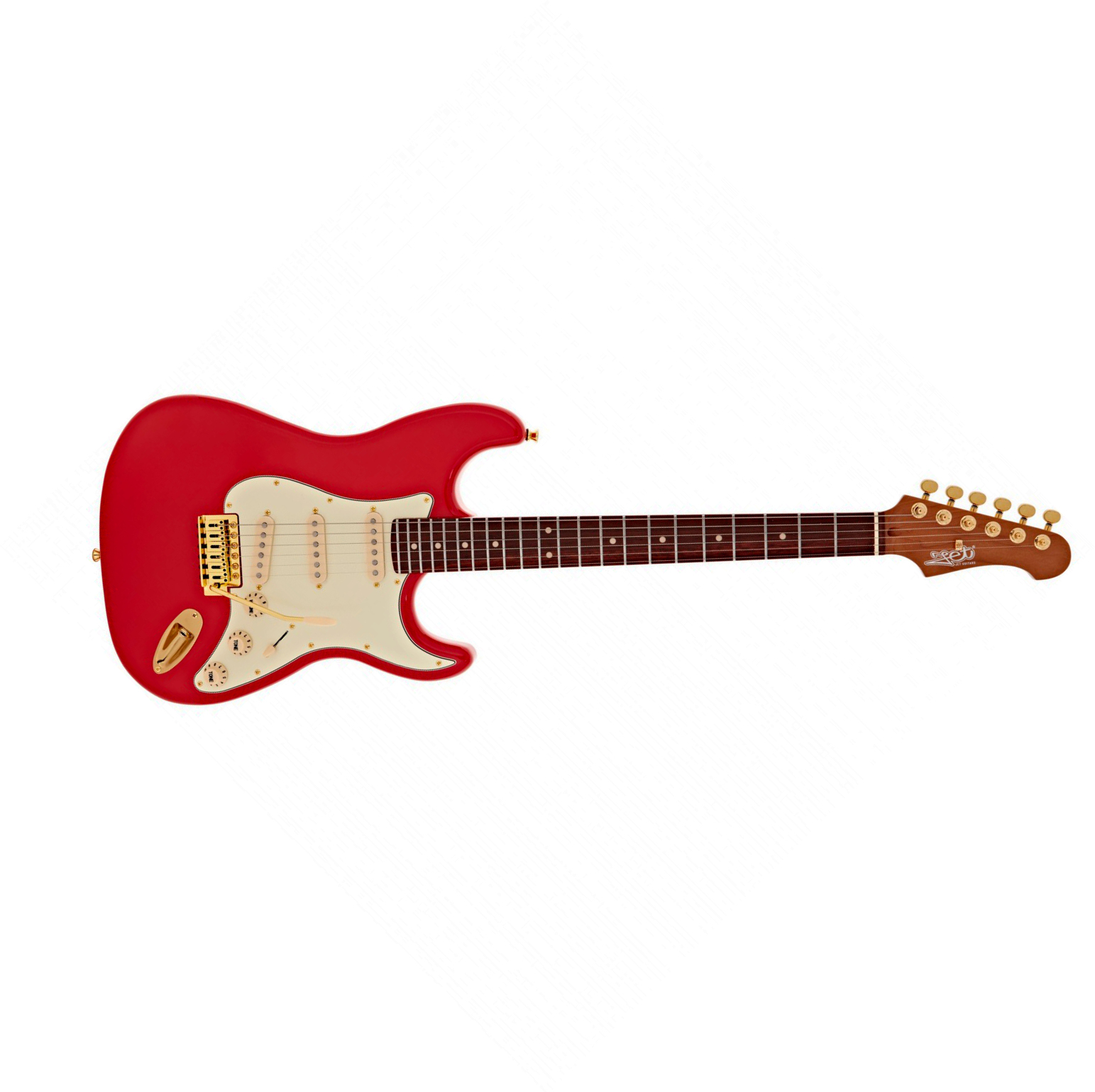 Jet Guitars Js380 Rd G 3s Trem Rw - Red - Guitare Électrique Forme Str - Main picture