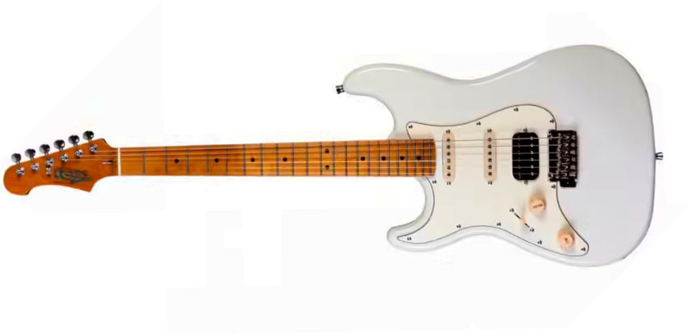 Jet Guitars Js400 Ow Lh Gaucher Hss Trem Mn - White - Guitare Électrique Forme Str - Main picture