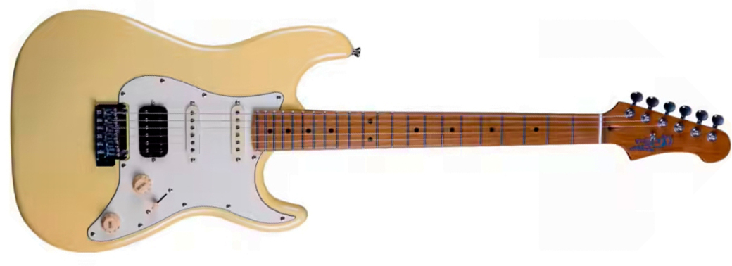 Jet Guitars Js400 Vyw Hss Trem Mn - Vintage Yellow - Guitare Électrique Forme Str - Main picture