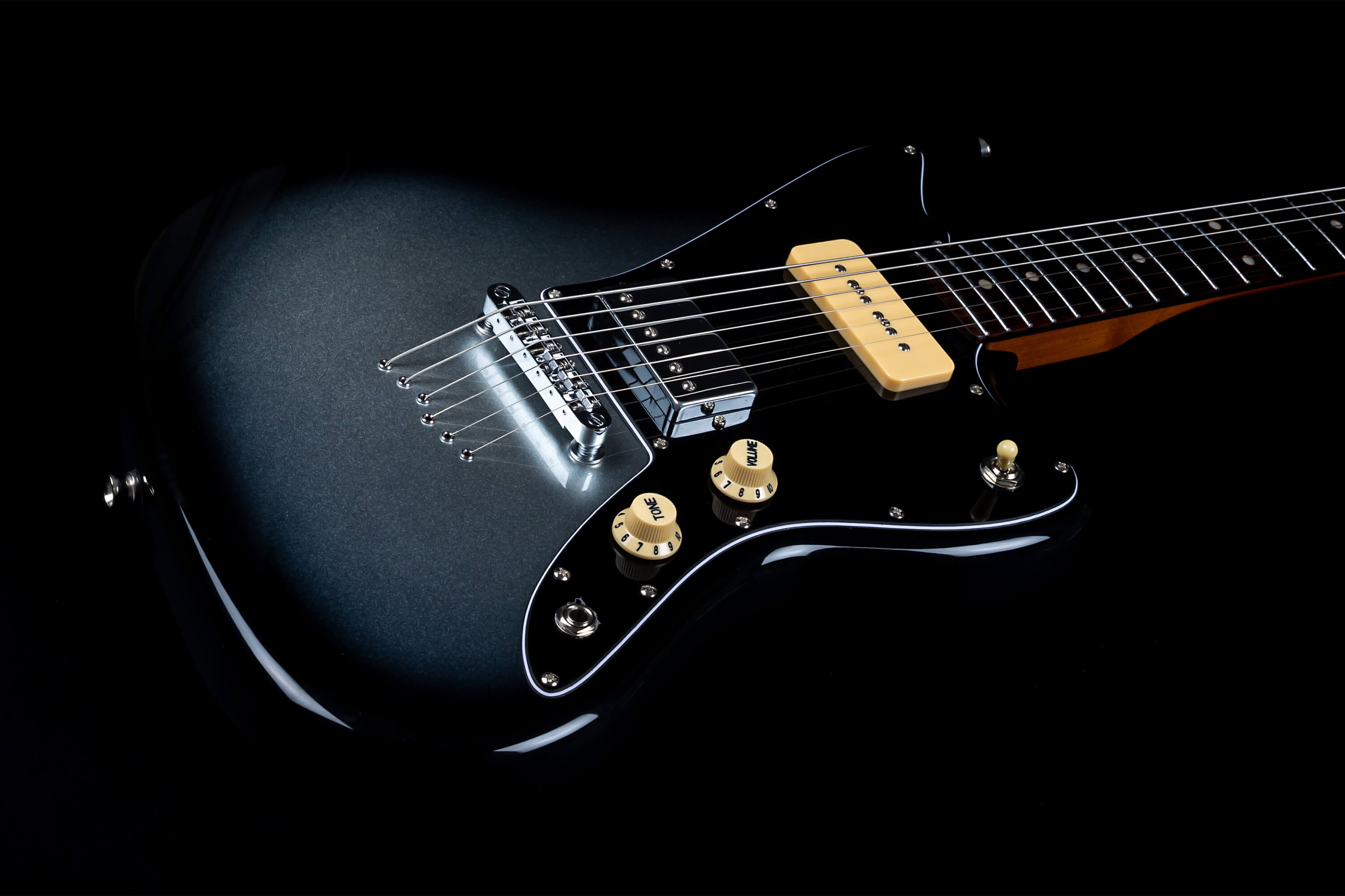 Jet Guitars Jj 350 Baritone Ht H P-90 Rw - Moonburst Lunar Eclipse - Guitare Électrique Baryton - Variation 2