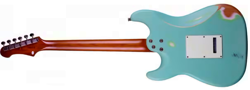Jet Guitars Js400 Sg Rlc Hss Trem Mn - Sea Foam Green Relic - Guitare Électrique Forme Str - Variation 1