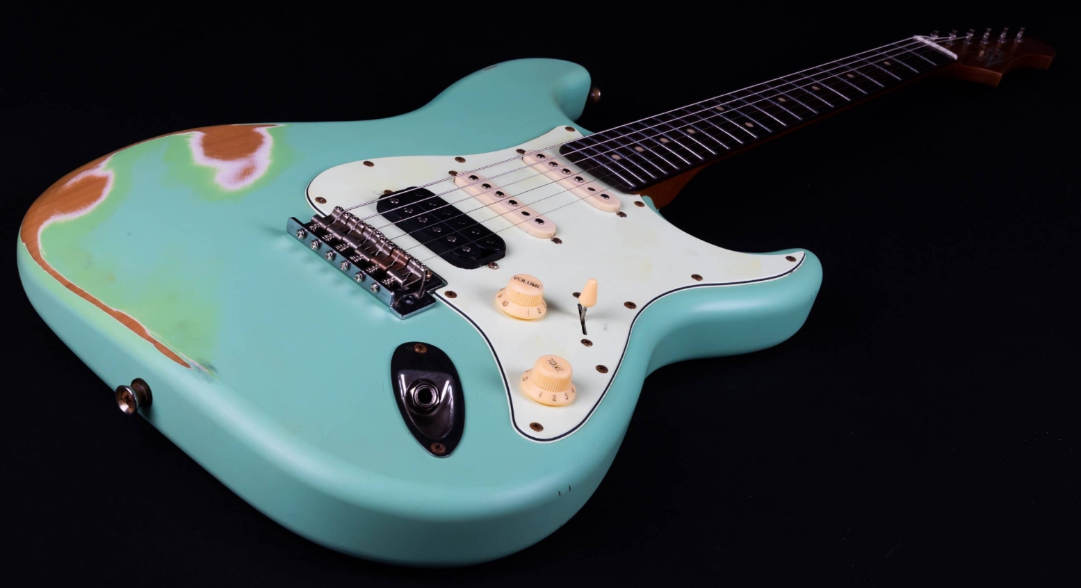 Jet Guitars Js400 Sg Rlc Hss Trem Mn - Sea Foam Green Relic - Guitare Électrique Forme Str - Variation 3