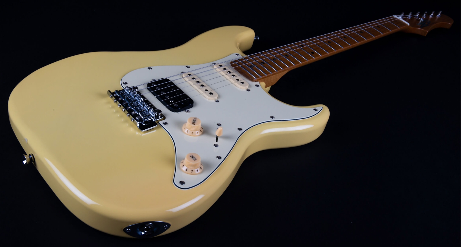 Jet Guitars Js400 Vyw Hss Trem Mn - Vintage Yellow - Guitare Électrique Forme Str - Variation 2