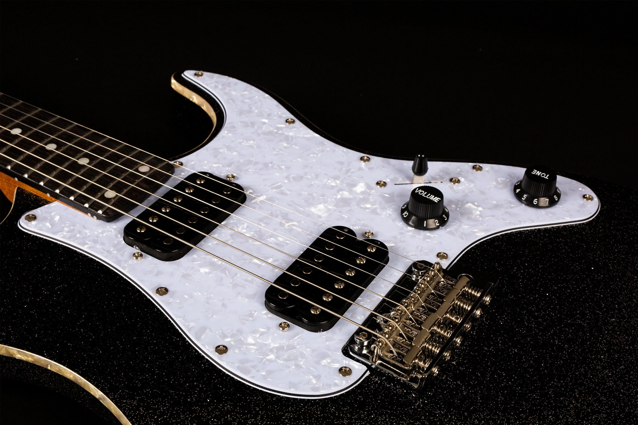 Jet Guitars Js500 Bls 2h Trem Eb - Black Sparkle - Guitare Électrique Forme Str - Variation 3