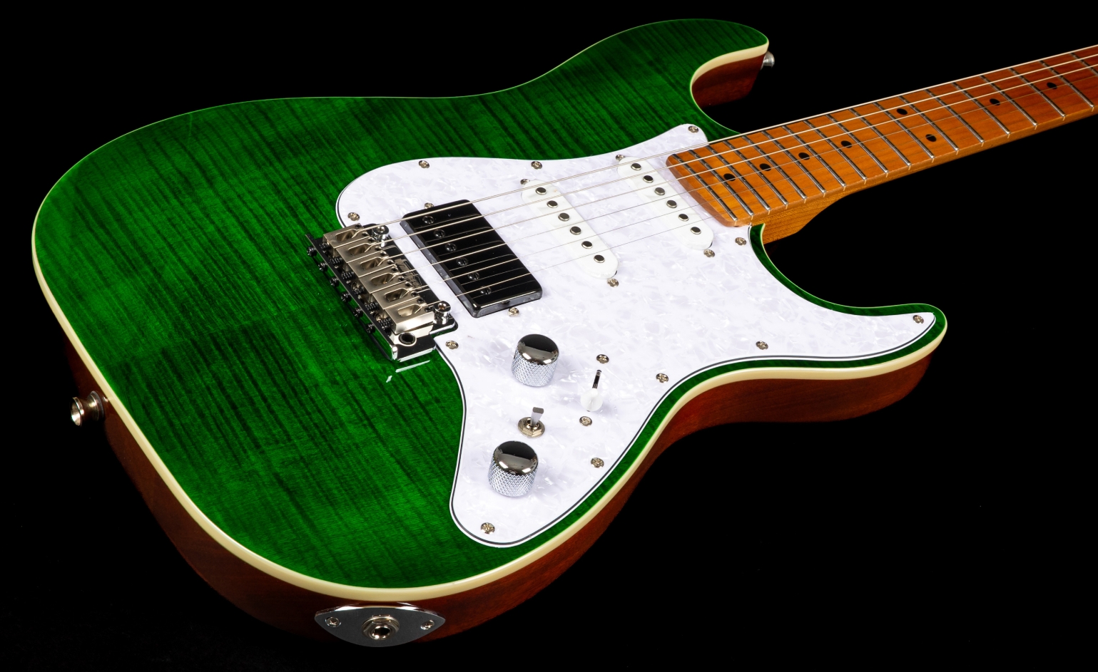 Jet Guitars Js600 Tgr Trem Hss Mn - Transparent Green - Guitare Électrique Forme Str - Variation 3