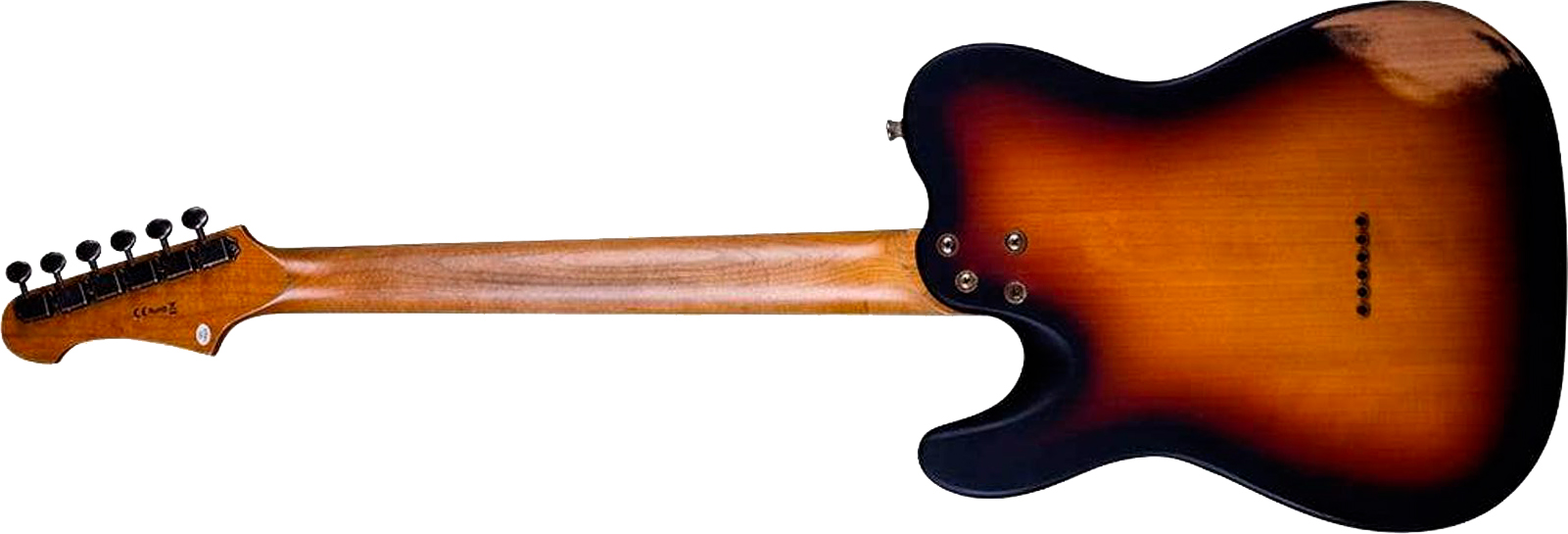 Jet Guitars Jt350 Rlc Sh Ht Mn - Sunburst Distressed - Guitare Électrique Forme Tel - Variation 1