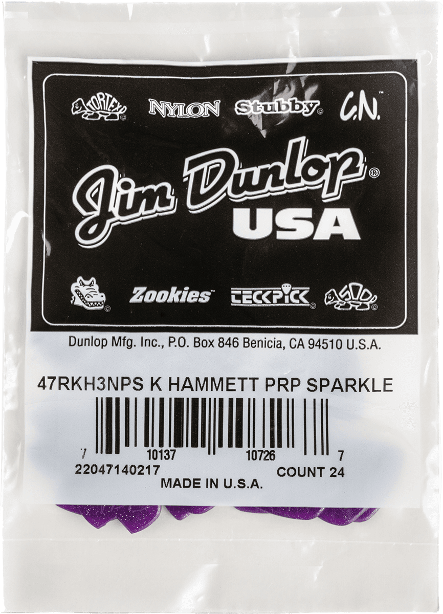 Jim Dunlop Kirk Hammett Jazz Iii Pick Purple Sparkle X24 - MÉdiator & Onglet - Main picture