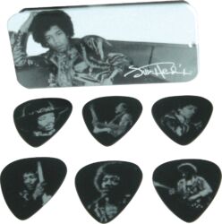 Médiator & onglet Jim dunlop Jimi Hendrix - Boîte de 6, Silver Portrait, Heavy