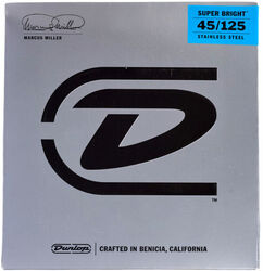 Cordes basse électrique Jim dunlop Marcus Miller DBMMS45125 5-String Super Bright Electric Bass Strings 45-125 - Jeu de 5 cordes