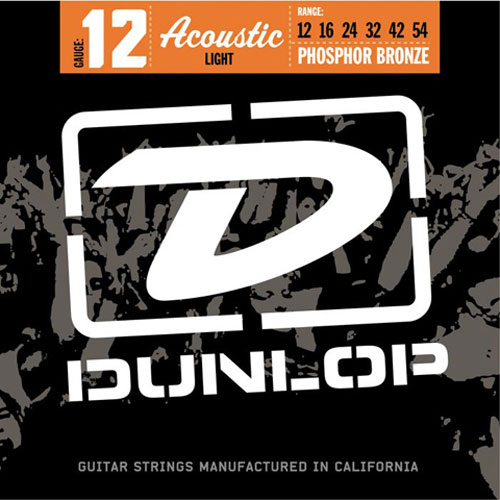 Cordes pour guitare Folk : Dunlop phosphore Bronze tirant 10/48