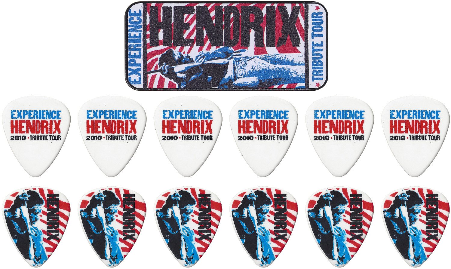 Jim Dunlop Jh-pt09m Lot De 6 Jimi Hendrix Experience Tribute Tour - MÉdiator & Onglet - Variation 1