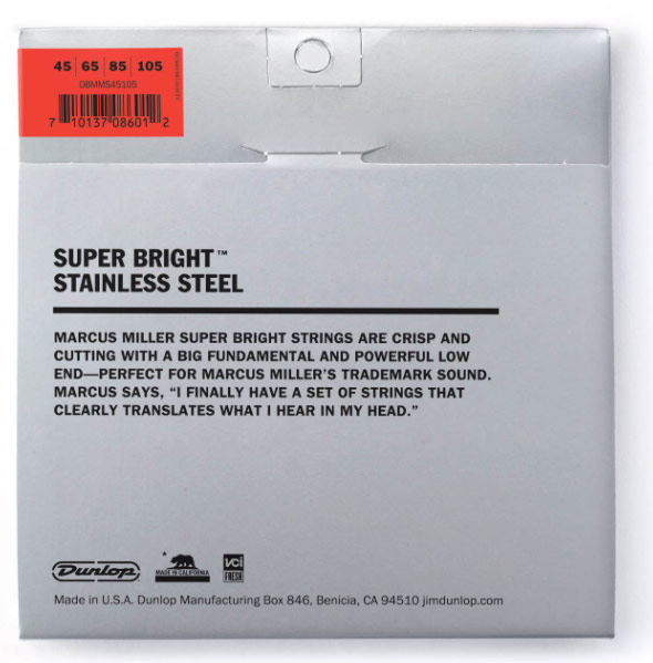 Jim Dunlop Marcus Miller Dbmms45105 Super Bright Stainless Steel Electric Bass 45-105 - Cordes Basse Électrique - Variation 1