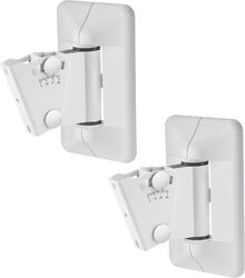 Pack 2 supports muraux enceintes + caches. Blanc