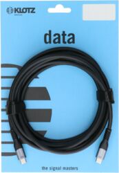 Câble Klotz USB 3.2 Câble noir 1m, Plug C - Plug C / 20G, 100W, 4K@60Hz