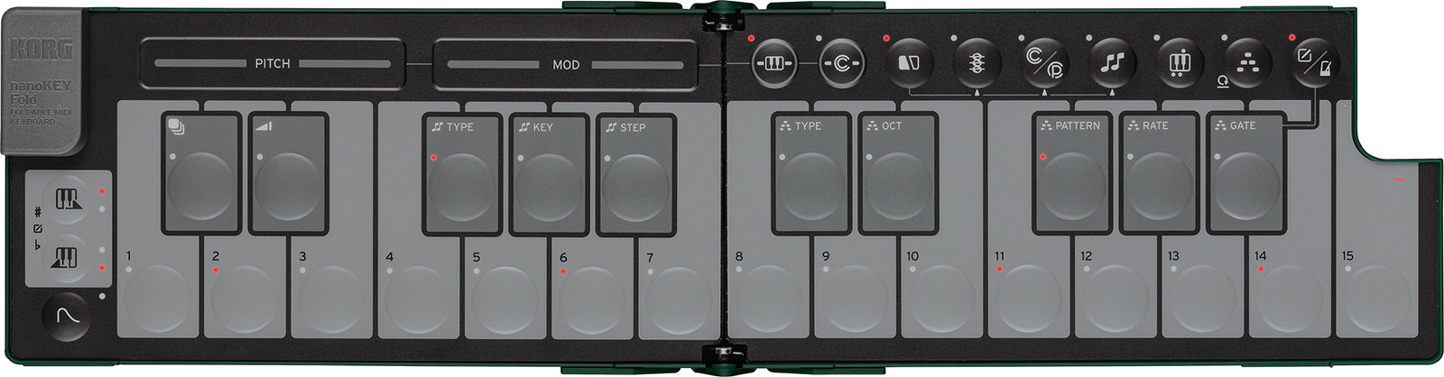 Korg Nanokey Fold Clavier Maitre Pliable - Alpine Green - ContrÔleur Midi - Main picture
