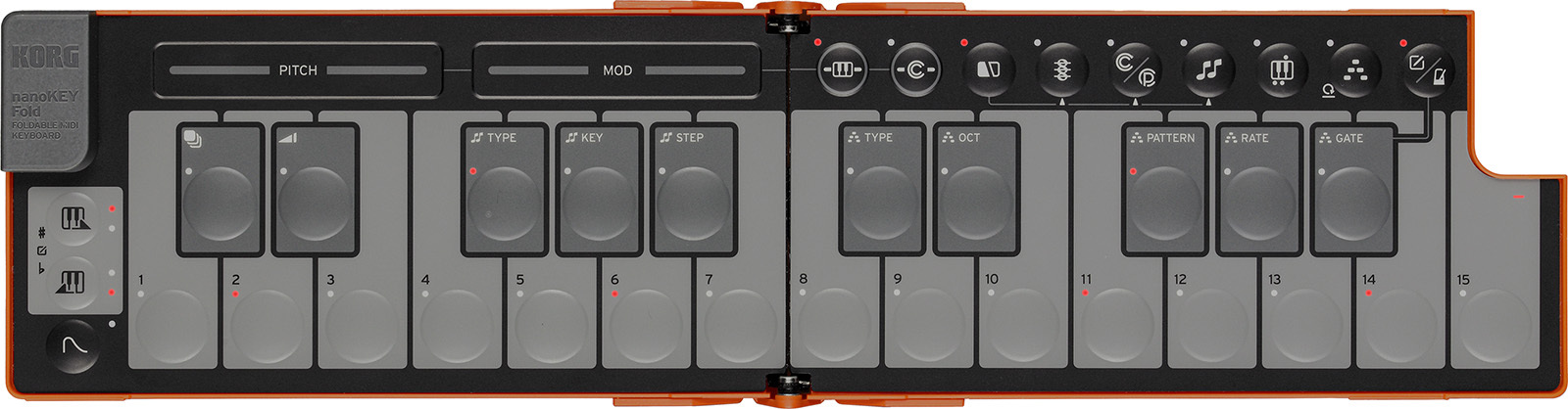 Korg Nanokey Fold Clavier Maitre Pliable - Lava Orange - ContrÔleur Midi - Main picture