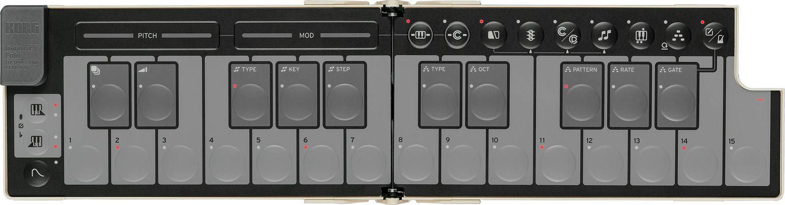 Korg Nanokey Fold Clavier Maitre Pliable - Sand Beige - ContrÔleur Midi - Main picture