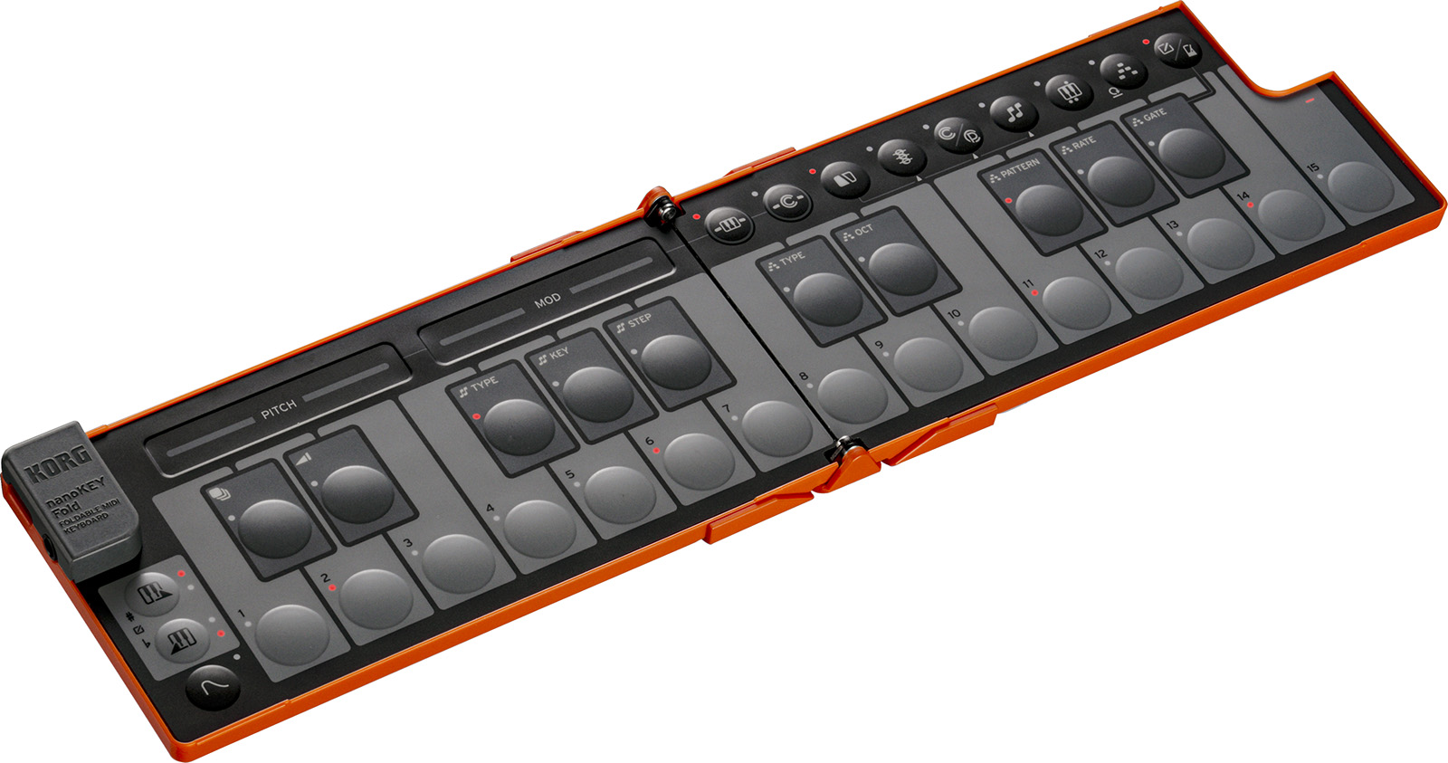 Korg Nanokey Fold Clavier Maitre Pliable - Lava Orange - ContrÔleur Midi - Variation 4