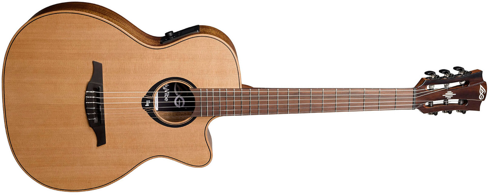 Lag Hv10-n-ace Hyvibe H2 Auditorium Cw Cedre Khaya Brbr - Natural - Guitare Classique Format 4/4 - Main picture