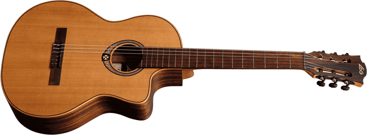 Lag Occitania Oc170ce 4/4 Cw Cedre Khaya Rw - Naturel Satin - Guitare Classique Format 4/4 - Main picture