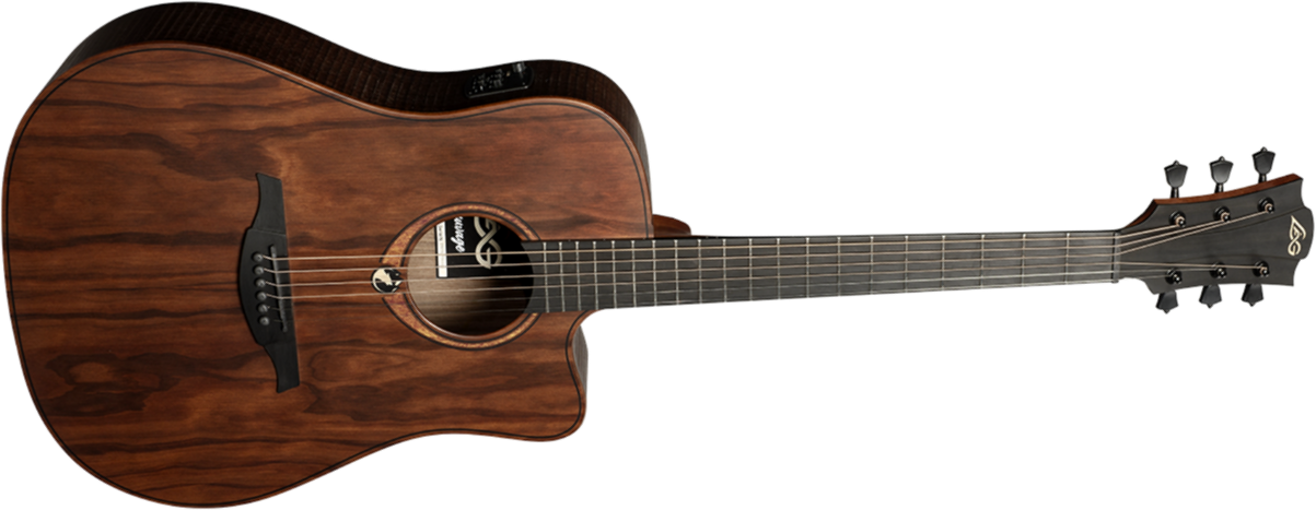 Lag Sauvage Dce Dreadnought Cw Pale Brankowood Tramontane Eucalyptus Brb - Naturel - Guitare Electro Acoustique - Main picture