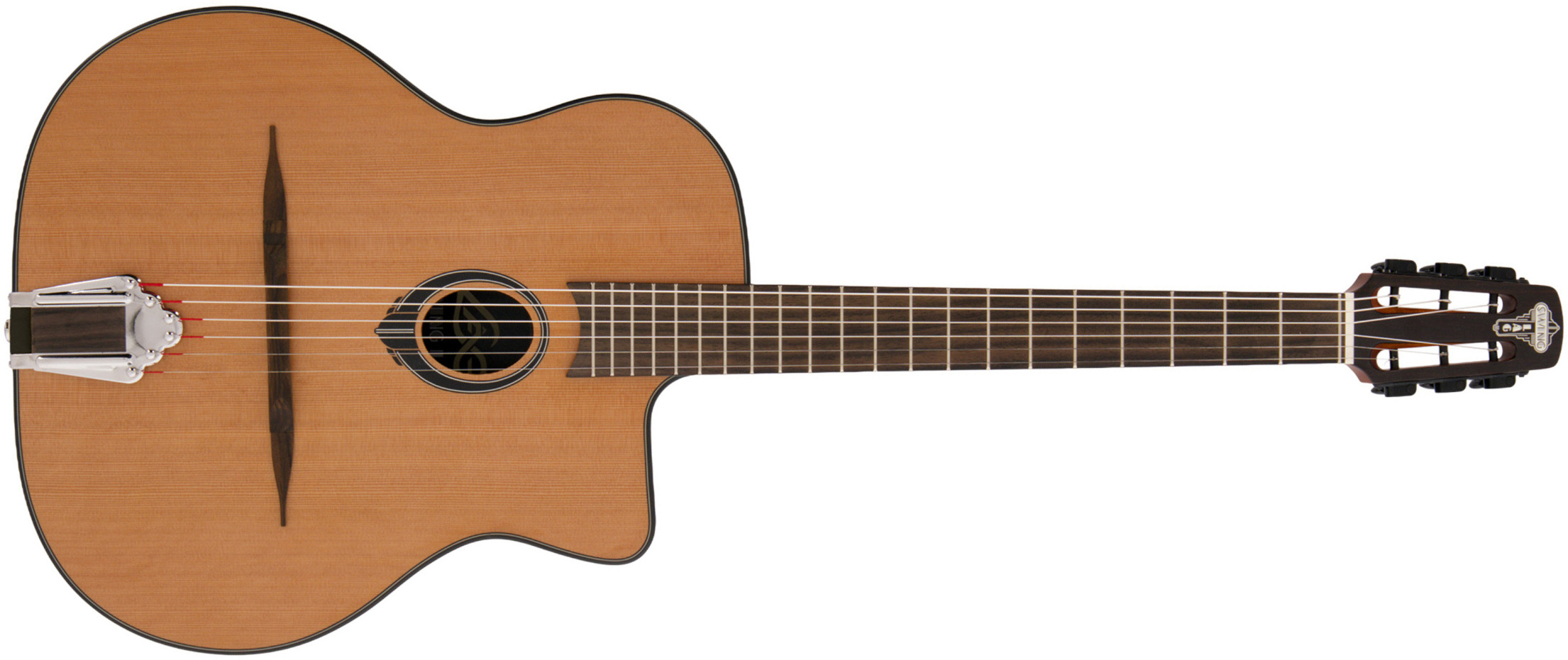 Lag Sl100 Solid Red Cedar + Housse - Natural - Guitare Manouche - Main picture