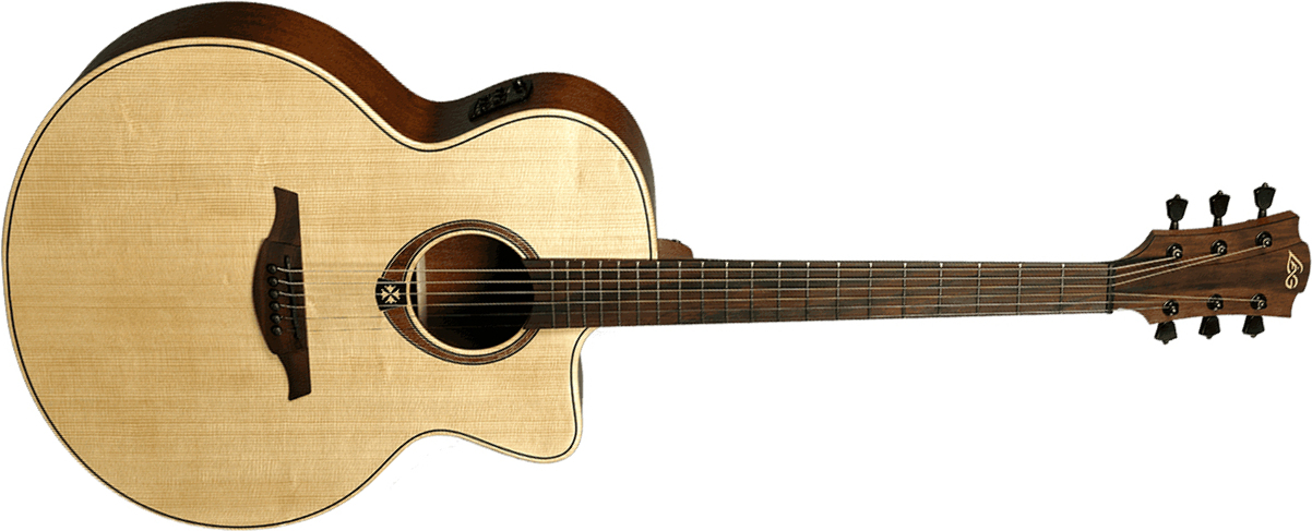 Lag T177jce Tramontane Jumbo Cw Epicea Khaya Bro - Naturel - Guitare Electro Acoustique - Main picture