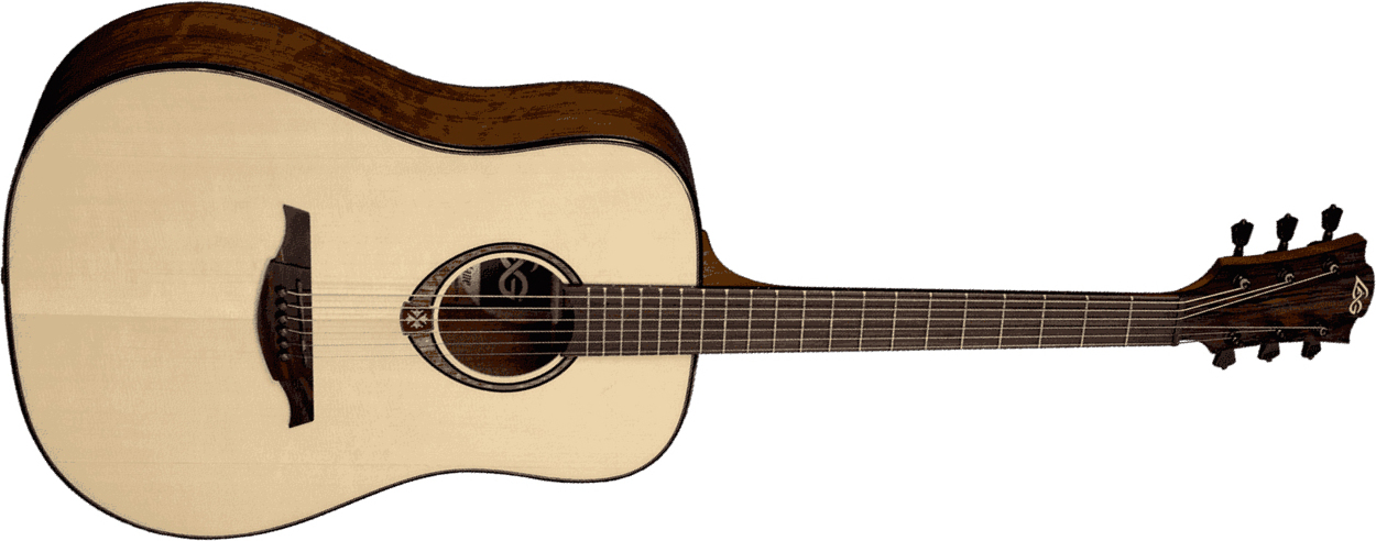 Lag T318d Tramontane Dreadnought Epicea Ovangkol Bro - Natural - Guitare Acoustique - Main picture