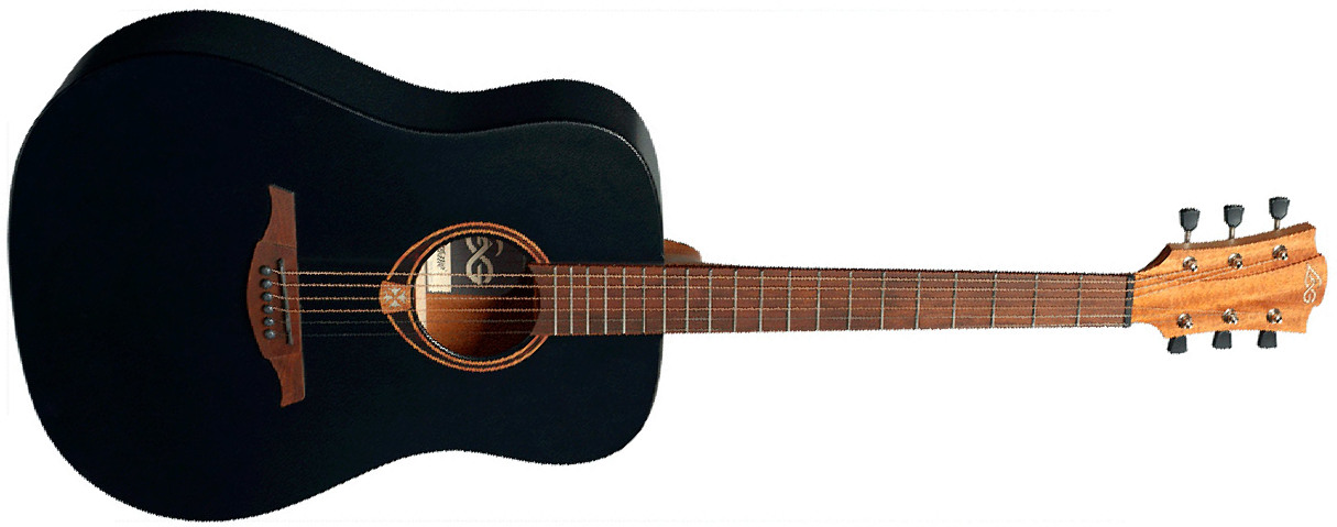 Lag T70d Tramontane Dreadnought Epicea Sapele Bro - Noir Satine - Guitare Acoustique - Main picture