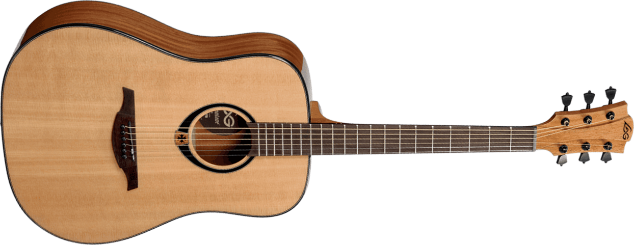 Lag T80d Tramontane  Dreadnought Epicea Acajou - Naturel Brillant - Guitare Acoustique - Main picture