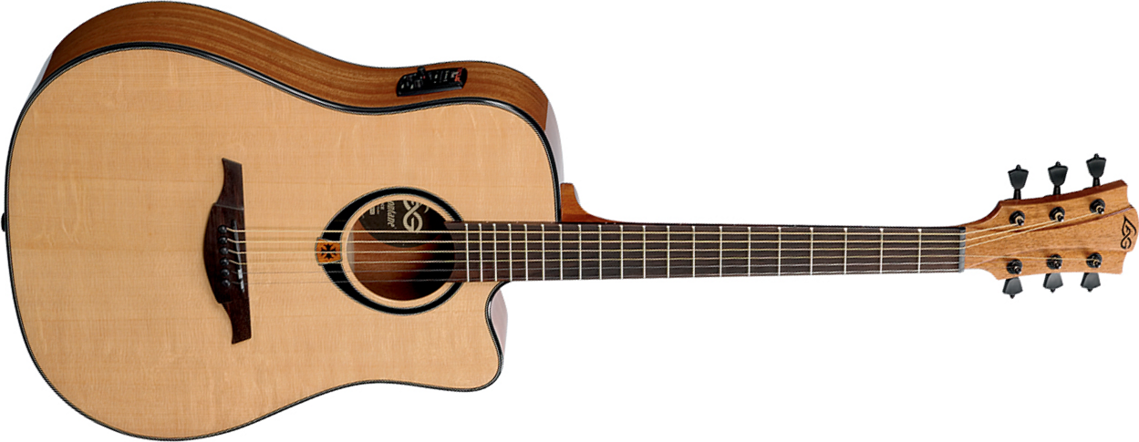 Lag T80dce Tramontane Dreadnought Cw Epicea Khaya - Natural - Guitare Acoustique - Main picture