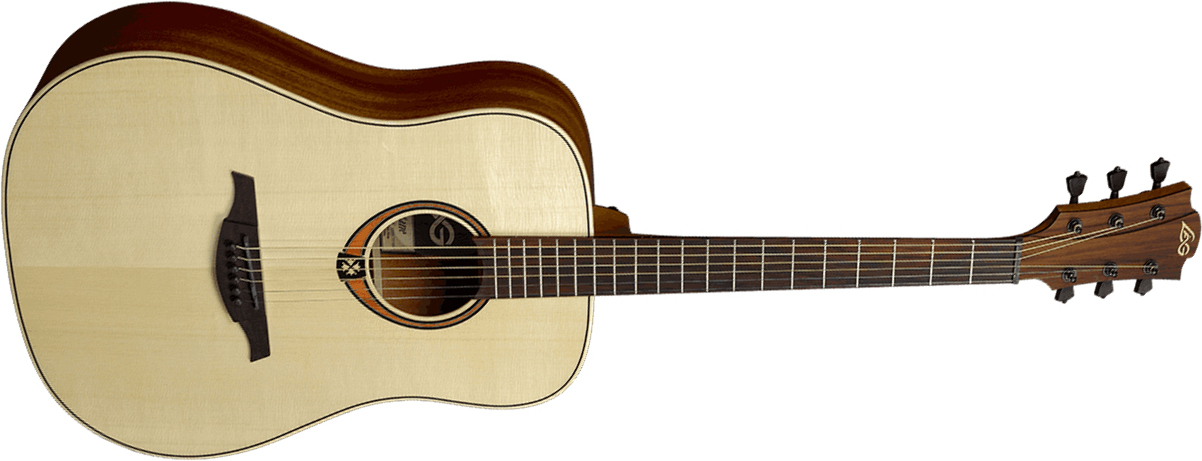 Lag T88d Tramontane Dreadnought Epicea Khaya Bro - Naturel - Guitare Acoustique - Main picture