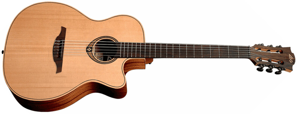 Lag Tn170asce Tramontane Auditorium Slim Cw Cedre Khaya Bro - Natural - Guitare Classique Format 4/4 - Main picture