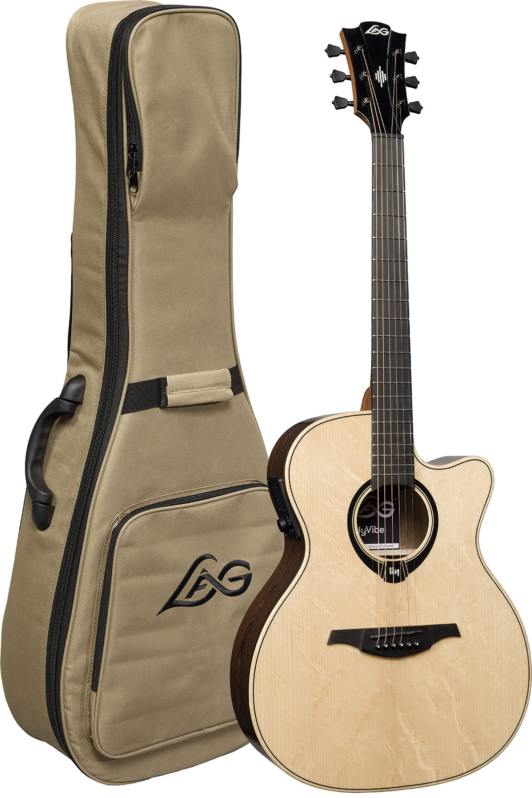 Lag Hv30ace Hyvibe H2 Auditorium Cw Epicea Bokote Bkbr - Natural - Guitare Folk - Variation 6