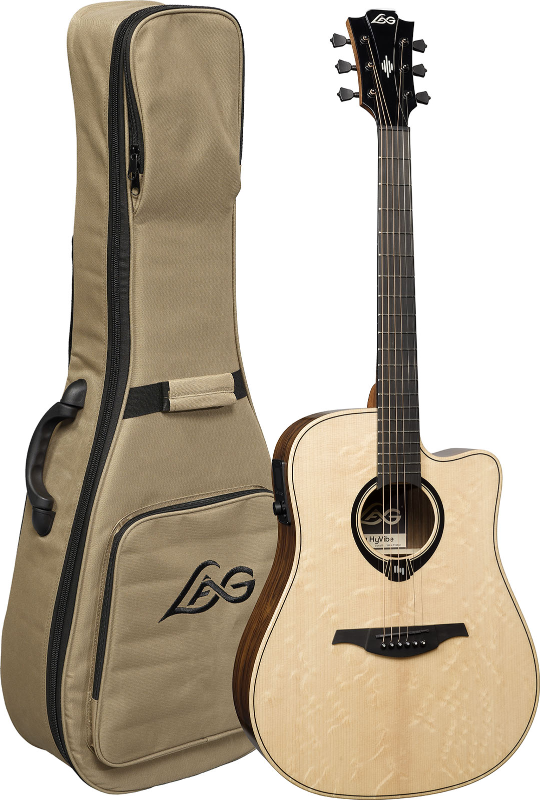 Lag Hv30dce Hyvibe H2 Dreadnought Epicea Bokote Bkbr - Natural - Guitare Folk - Variation 5