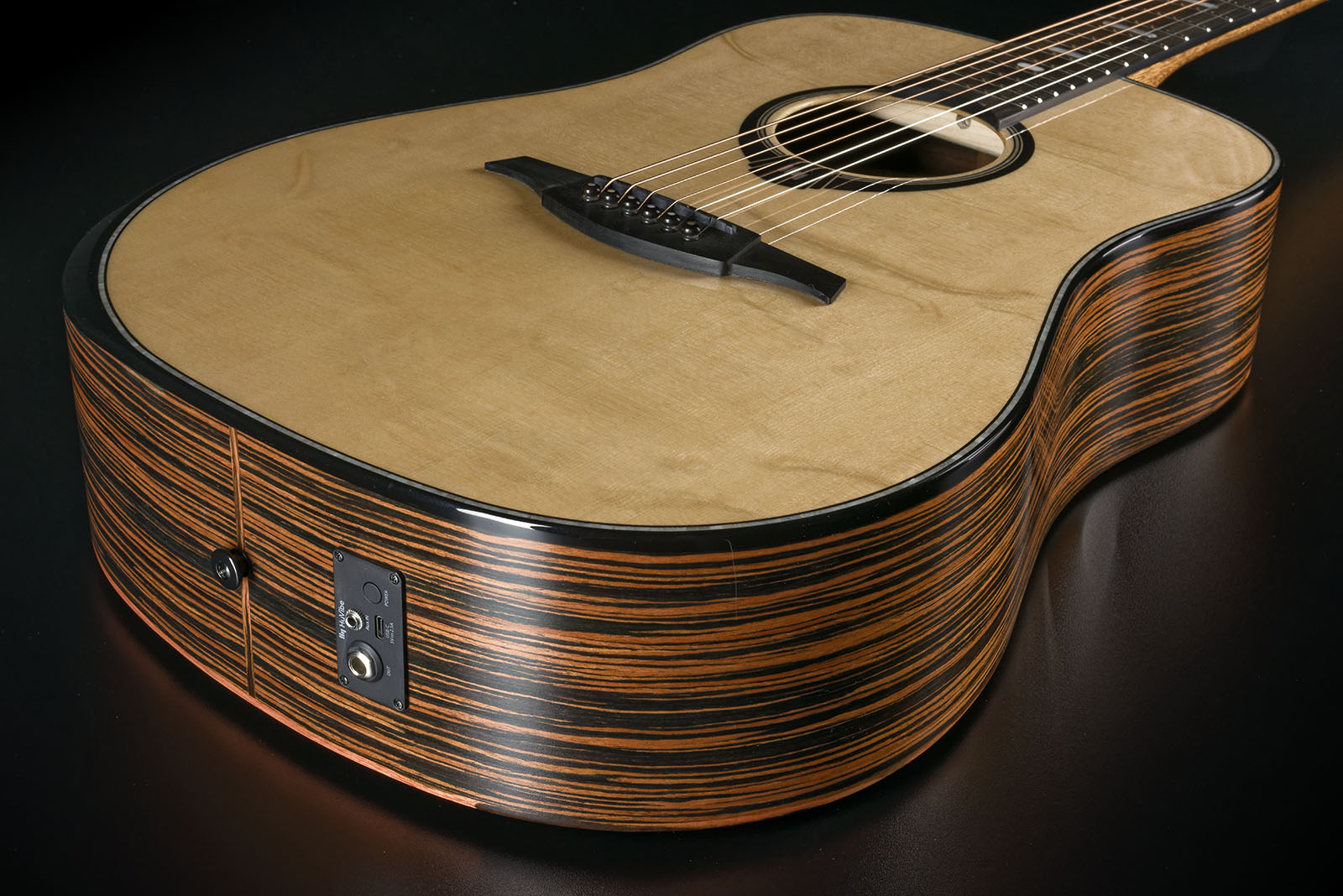 Lag Hv50de Hyvibe H2 Dreadnought Epicea Bokote Bkbr - Natural - Guitare Folk - Variation 2