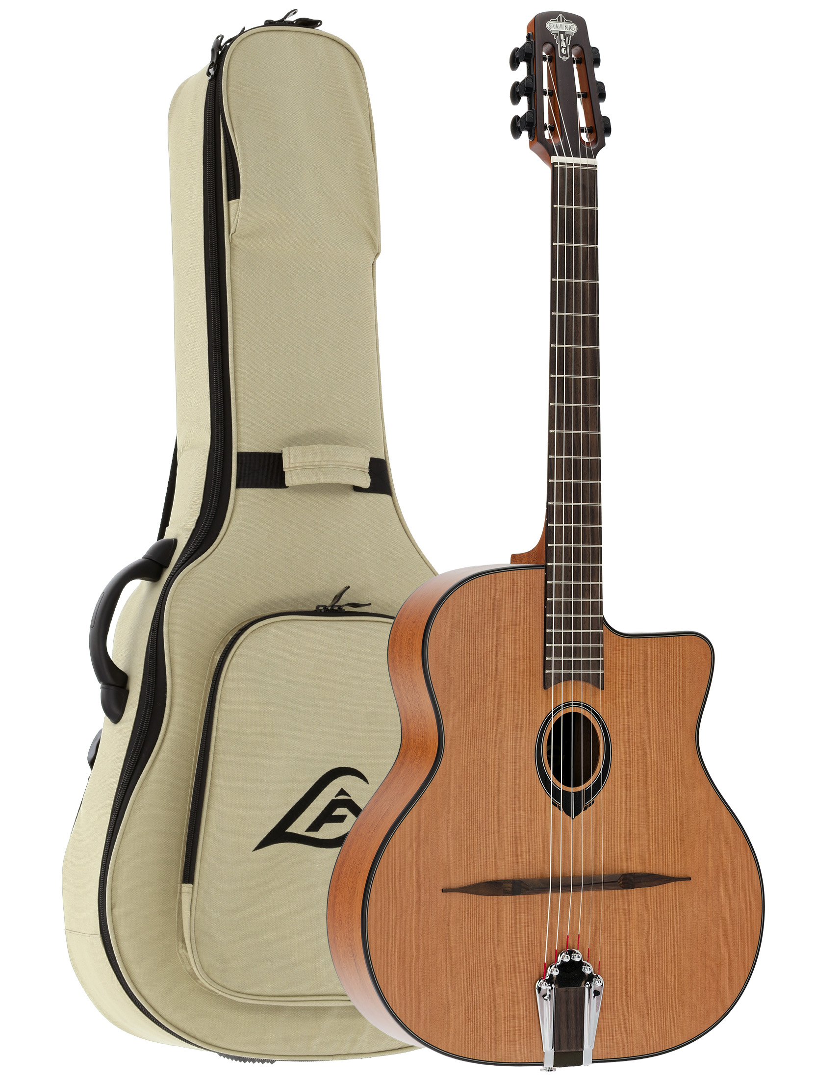 Lag Sl100 Solid Red Cedar + Housse - Natural - Guitare Manouche - Variation 2